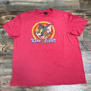 Tom & Jerry Red Graphic T-shirt Size XL